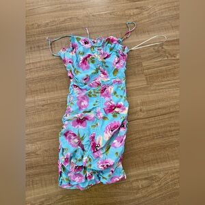 Zara Blue Floral Mini Dress